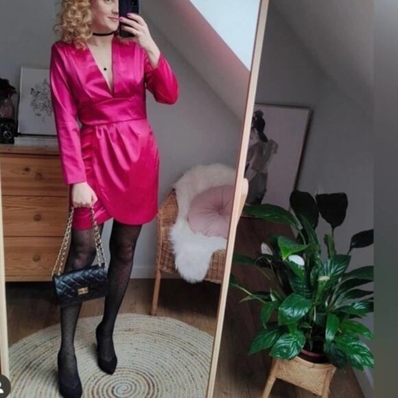 Zara Pink Fuchsia Dress Size Medium - Picture 4 of 15